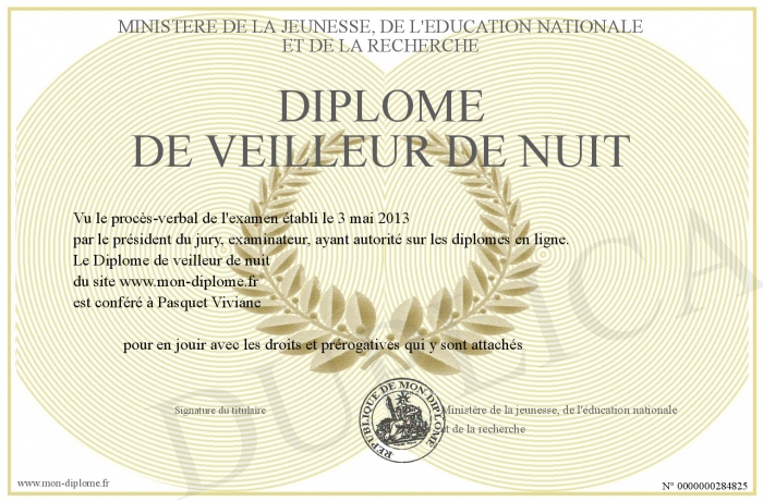diplome veilleur de nuit